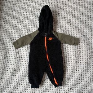 Nike Kids Black and Olive fuzzy Jumpsuit